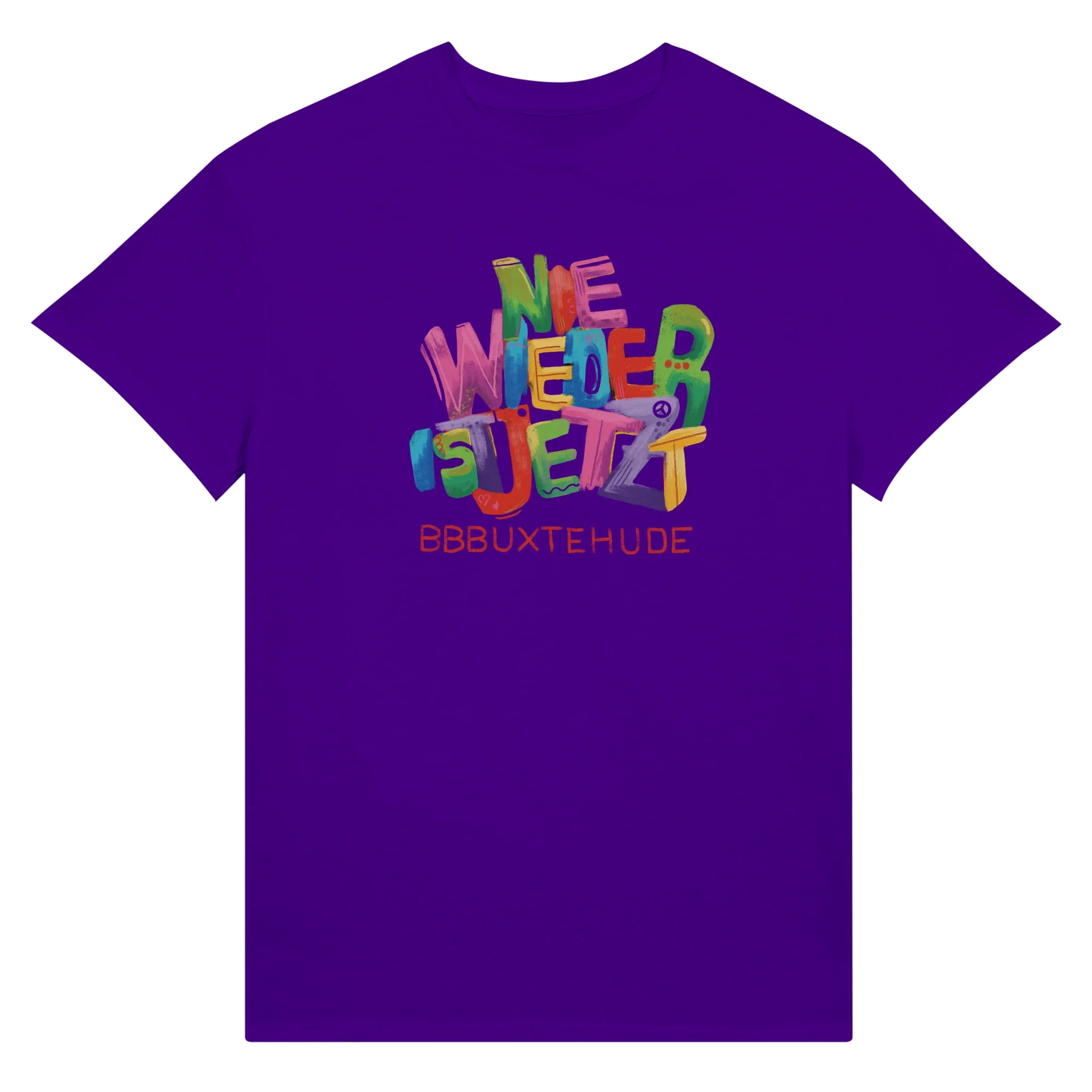 Bunter Block NIE WIEDER IST JETZT T-Shirt - Image 2