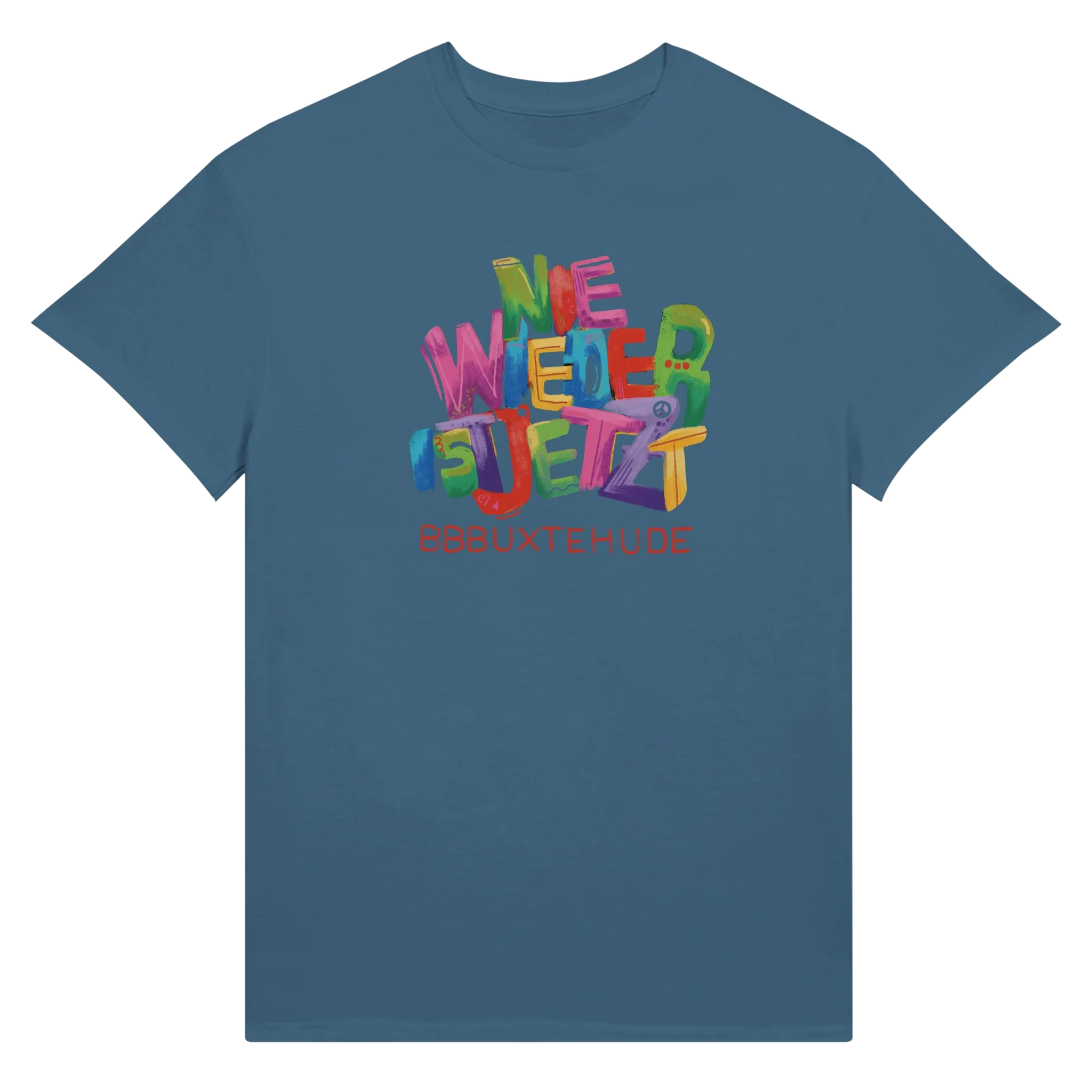 Bunter Block NIE WIEDER IST JETZT T-Shirt - Image 3