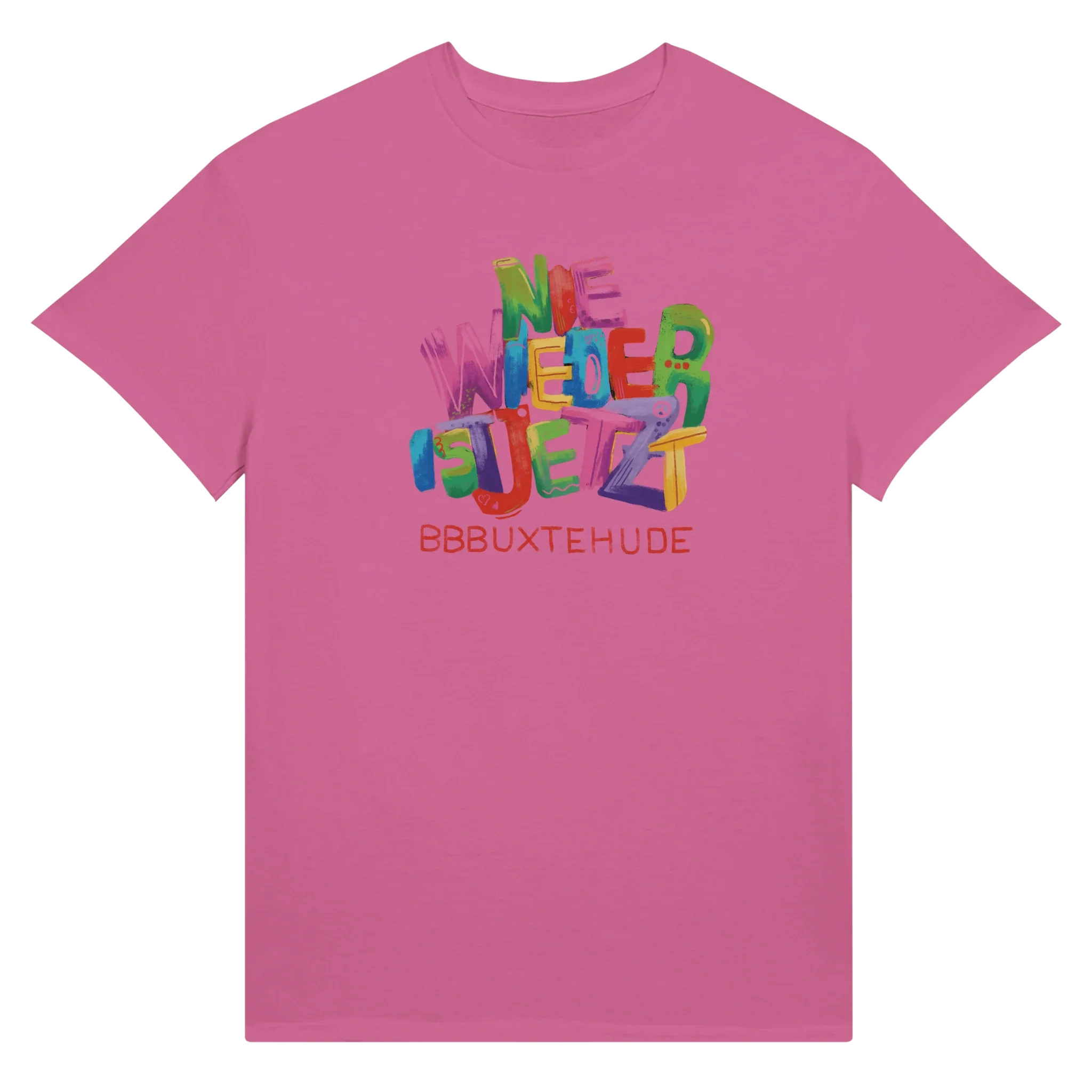 Bunter Block NIE WIEDER IST JETZT T-Shirt - Image 4